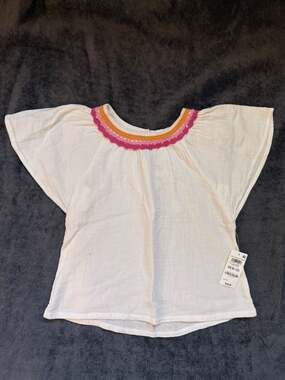 Epic Threads Girls White Cotton Tank Top with Multi-Color Crochet Trim